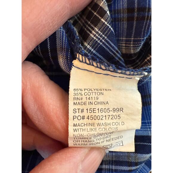 Plains Western Wear Blue Plaid Pearl Snap Shirt Men’s M  Cowboy Rodeo Y2K - Picture 4 of 7